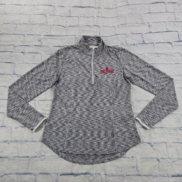 zero restriction Tops - Zero Restriction Pullover WOMENS M Grey Space Dye 1/4 Zip Funky Buddha Thumbhole